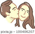 Couple kiss cheek 100406207