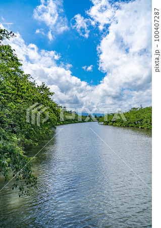 弘前城 弘前公園 お堀(青森県弘前市) 弘前城 弘前公園 お堀(青森県弘前市) 100407287
