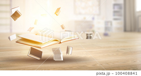 World of books concept . Mixed media 100408841