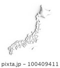 3D日本地図（白） 100409411