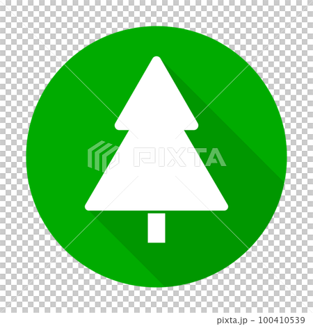 帶陰影的圓樹圖標。向量。 100410539