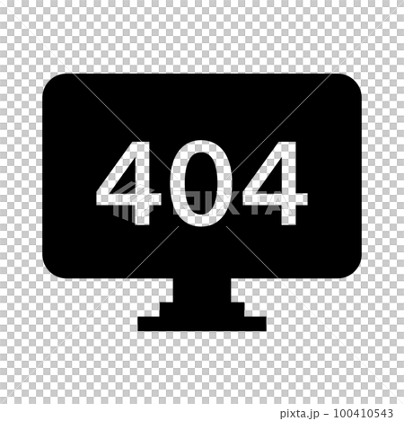 404 錯誤計算機剪影圖標。向量。 100410543