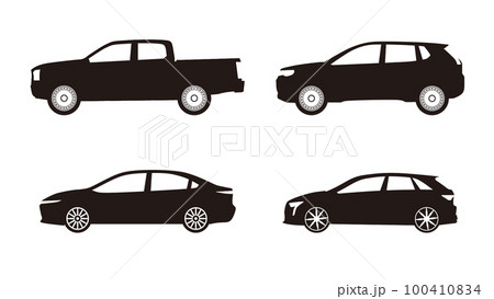 大衆車・自動車シルエット・セット 大衆車・自動車シルエット・セット 100410834