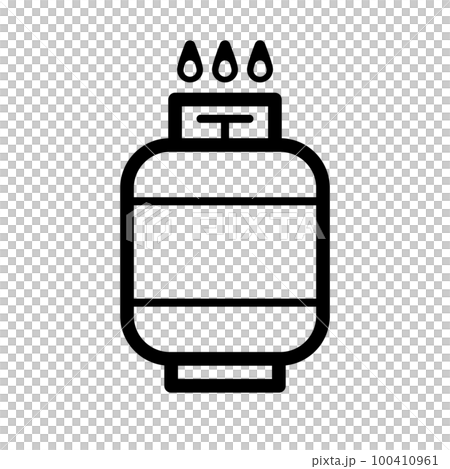 簡單的氣瓶圖標。丙烷氣罐和氣體。向量。 簡單的氣瓶圖標。丙烷氣罐和氣體。向量。 100410961