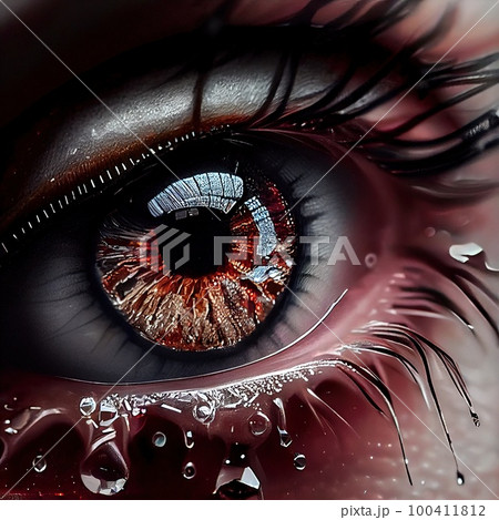 A close-up of the human eye. Close-up of the amazing pupil. Generative AI Art. A close-up of the human eye. Close-up of the amazing pupil. Generative AI Art. 100411812