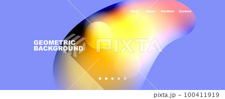 Circle, flowing shape composition geometric abstract background. Vector Illustration For Wallpaper, Banner, Background, Card, Book Illustration, landing page 100411919
