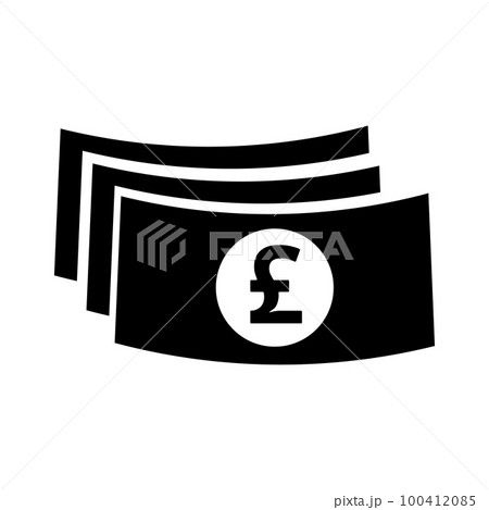 スターリングポンド紙幣のシルエット。イギリスの紙幣。お金。ベクター。 スターリングポンド紙幣のシルエット。イギリスの紙幣。お金。ベクター。 100412085