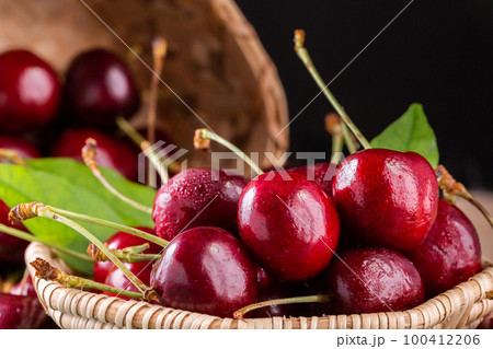 Fresh ripe cherries for background 100412206