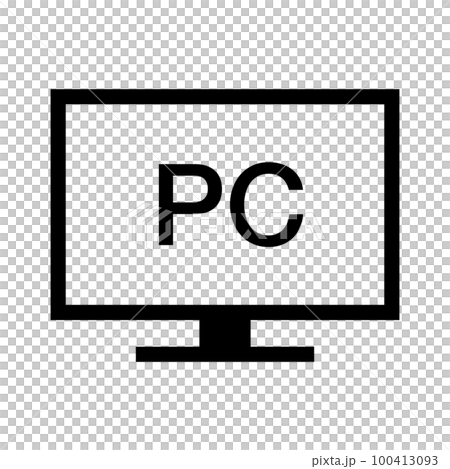 一個簡單的計算機圖標。電腦。設備。向量。 100413093