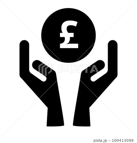 スターリングポンドを寄付する手 スターリングポンドを寄付する手 100413099