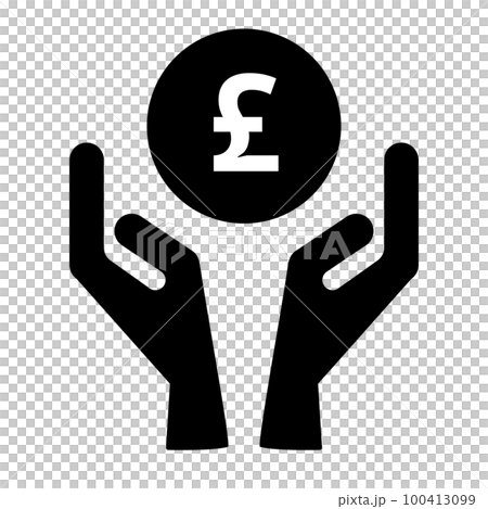 スターリングポンドを寄付する手 スターリングポンドを寄付する手 100413099