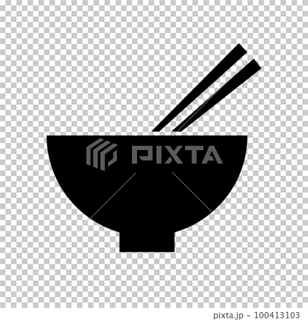 Bowl and chopsticks silhouette icon. vector. Bowl and chopsticks silhouette icon. vector. 100413103