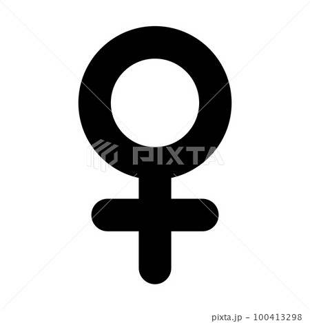 女性マークのシルエット。女の性別。 女性マークのシルエット。女の性別。 100413298