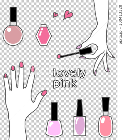 粉色指甲 粉色指甲 100413329