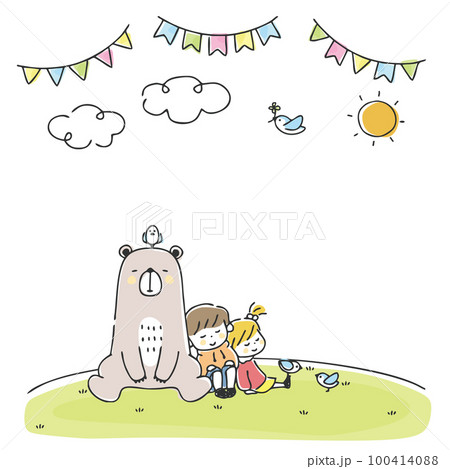 クマと子ども 100414088