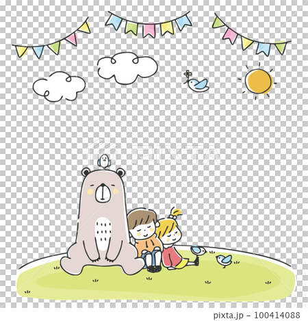 クマと子ども 100414088