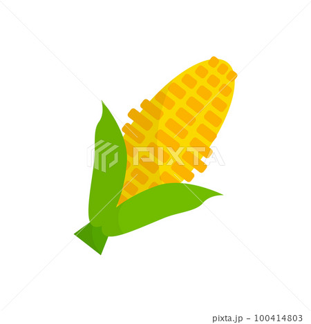 フラットデザインのとうもろこしアイコン。ベクター。 フラットデザインのとうもろこしアイコン。ベクター。 100414803