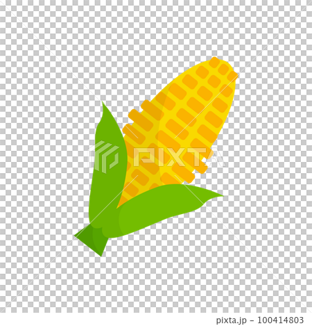 フラットデザインのとうもろこしアイコン。ベクター。 フラットデザインのとうもろこしアイコン。ベクター。 100414803