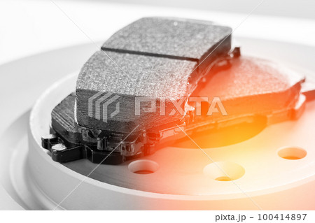 brake discs and pads on a white background brake discs and pads on a white background 100414897