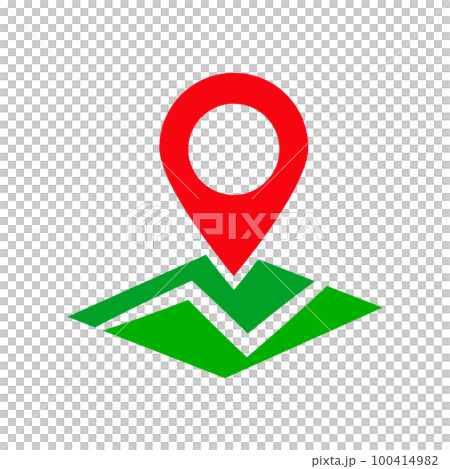 現代地圖和地圖圖釘圖標。地理位置或位置。目的地。向量。 100414982
