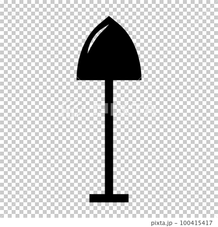 鏟剪影圖標。挖沙子的工具。向量。 100415417