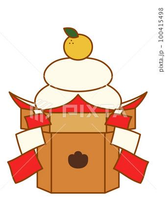 鏡餅のカラーイラスト 100415498