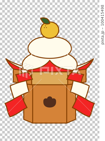 鏡餅のカラーイラスト 100415498