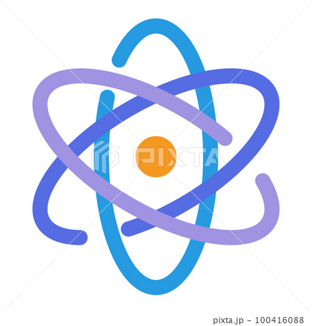 フラットデザインの原子アイコン。ベクター。 100416088