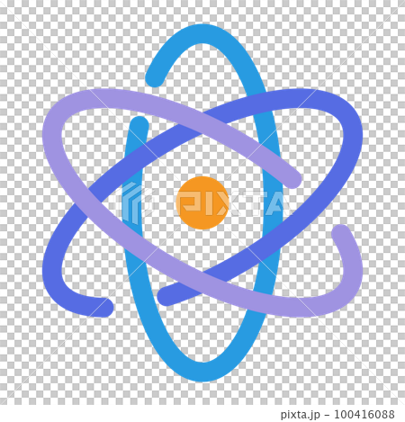 フラットデザインの原子アイコン。ベクター。 100416088