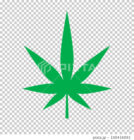 Cannabis leaf icon in flat design. vector. Cannabis leaf icon in flat design. vector. 100416091