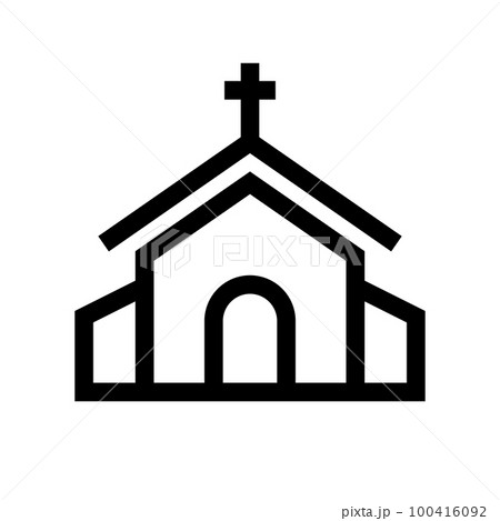 シンプルなチャペルのアイコン。キリスト教の礼拝堂。ベクター。 シンプルなチャペルのアイコン。キリスト教の礼拝堂。ベクター。 100416092