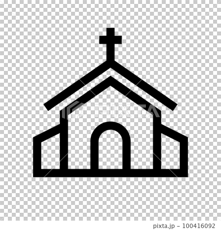 シンプルなチャペルのアイコン。キリスト教の礼拝堂。ベクター。 シンプルなチャペルのアイコン。キリスト教の礼拝堂。ベクター。 100416092