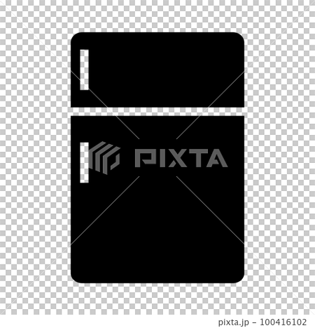 Simple refrigerator silhouette icon. kitchen appliances. vector. Simple refrigerator silhouette icon. kitchen appliances. vector. 100416102