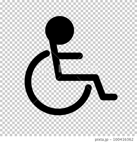 輪椅標誌。殘疾人標誌。向量。 100416362