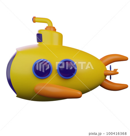 3d rendering of a diving submarine 3d rendering of a diving submarine 100416368