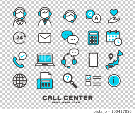 コールセンターやインフォメーションに関するアイコンのベクターイラスト素材/通販/相談 コールセンターやインフォメーションに関するアイコンのベクターイラスト素材/通販/相談 100417856