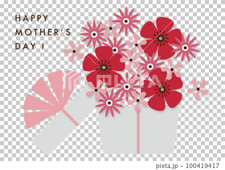 箱から花が飛び出しているイラスト 100419417