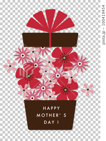A brown box of flowers and a Mother's Day card illustration. A brown box of flowers and a Mother's Day card illustration. 100419454