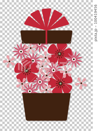 Cute flower gift illustration Cute flower gift illustration 100419456