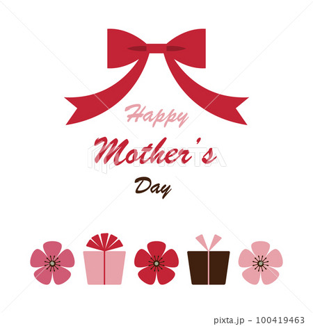 リボンとプレゼントと花の母の日イラスト リボンとプレゼントと花の母の日イラスト 100419463
