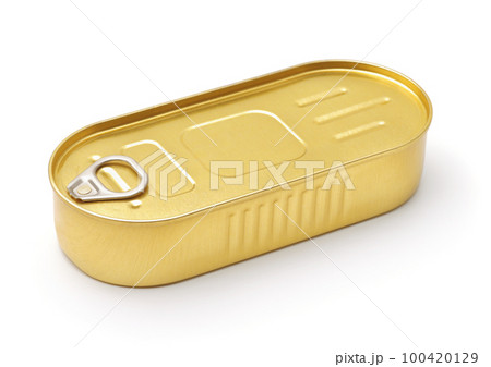 Closed golden tin can 100420129