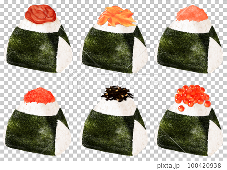 おにぎり 色々 梅干し しゃけ 昆布 いくら 明太子 たらこ 100420938