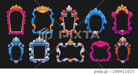 Trendy contemporary vintage frame with ornament 100421015