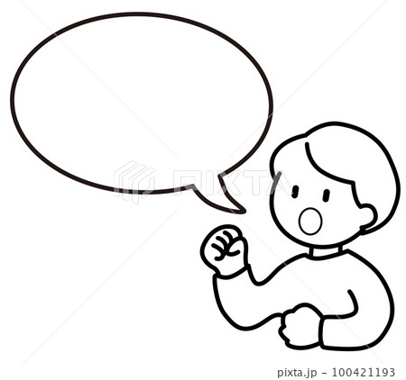 発言する男性のベクターイラスト 100421193