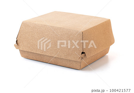 view of a closed empty hamburger box 100421577