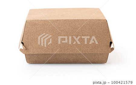 closed empty hamburger box 100421579
