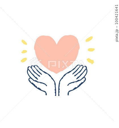 ハートと手のひら 100421641