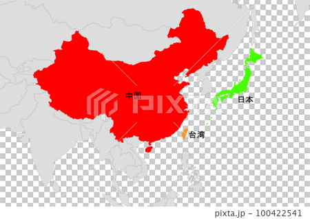 Map of China, Taiwan and Japan - Stock Illustration