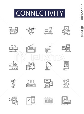 Connectivity line vector icons and signs. Network, Access, Union, Bond, Exchange, Bridge, Linkage, Interaction outline vector illustration set Connectivity line vector icons and signs. Network, Access, Union, Bond, Exchange, Bridge, Linkage, Interaction outline vector illustration set 100422717