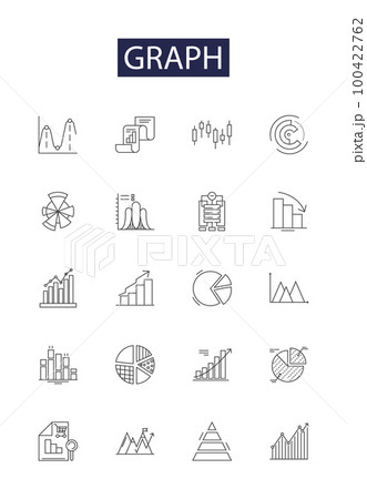 Graph line vector icons and signs. Chart,...のイラスト素材 [100422762] - PIXTA